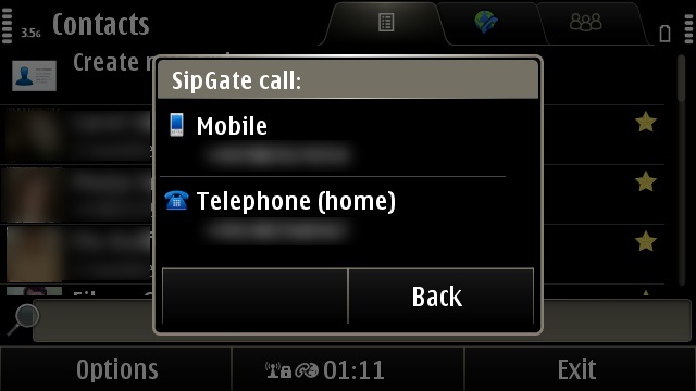 Making a phone call via the Internet thanks to SIP functionality