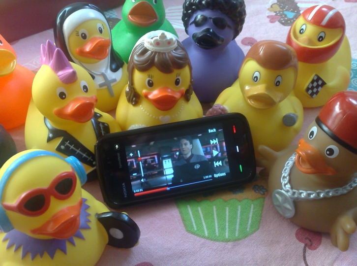 Nokia 5800 XpressMusic with some rubber ducks
