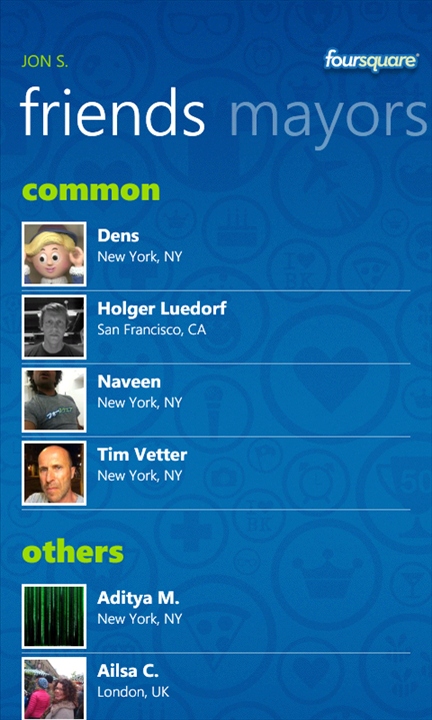 Five Social Networks for WP7