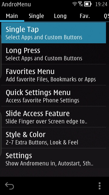 Screenshot, AndroMenu