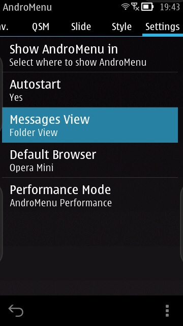 Screenshot, AndroMenu