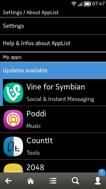 Screenshot, AppList