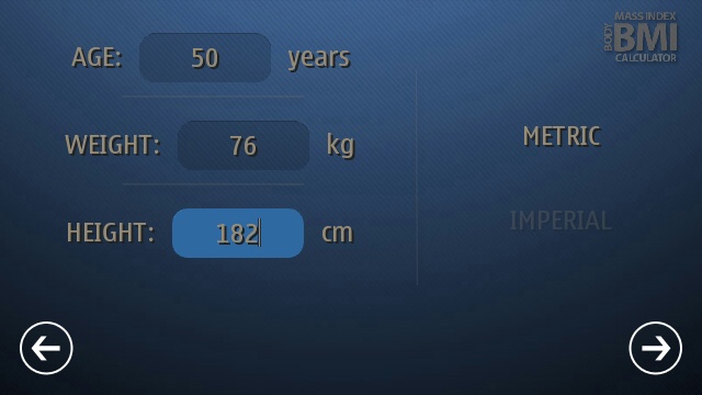 Screenshot, BMI Calculator: Ideal weight