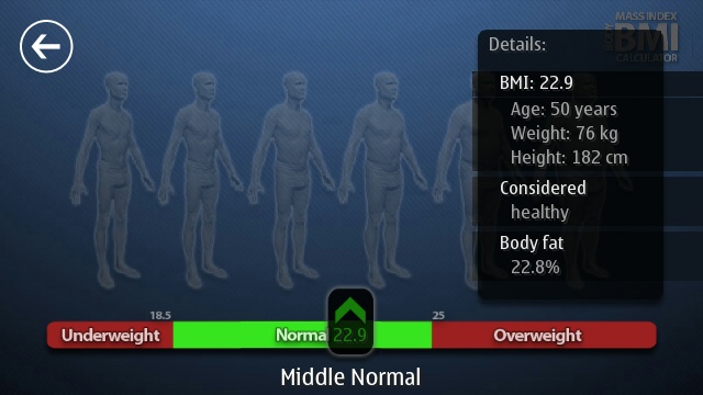 Screenshot, BMI Calculator: Ideal weight