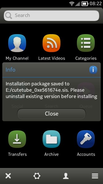Screenshot, cuteTube update