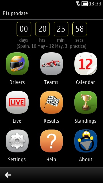 Screenshot, F1uptodate