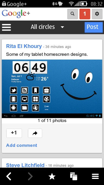 Google+ in mobile web