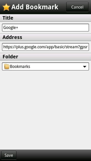 Google+ in mobile web