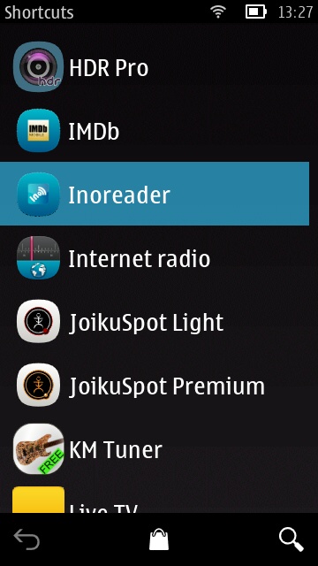 Screenshot, InoReader on Symbian