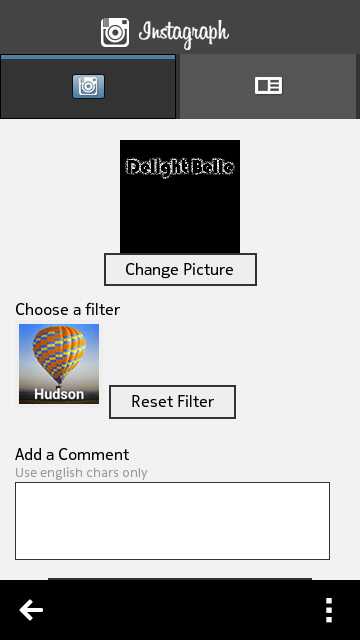 Screenshot, Instagraph Uploader
