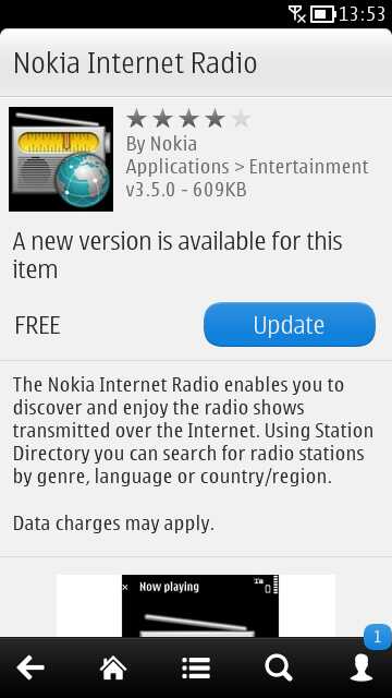 Nokia Internet Radio update