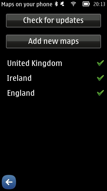 Screenshot, updating maps