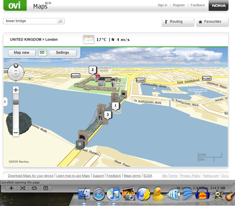 Ovi Maps installing on Safari