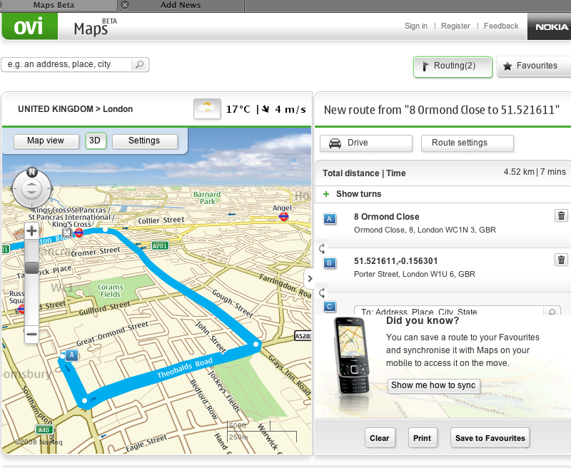 Ovi Maps installing on Safari
