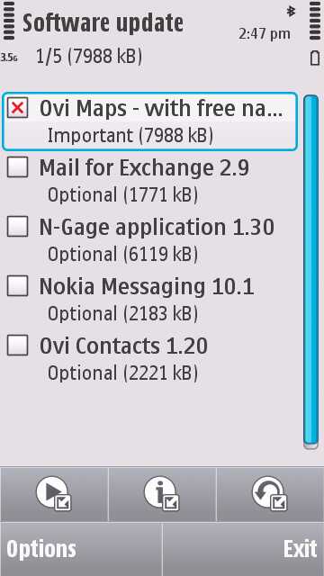 Screen shot, Ovi Maps 3.3 install