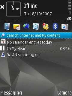 Standby screen with search integration