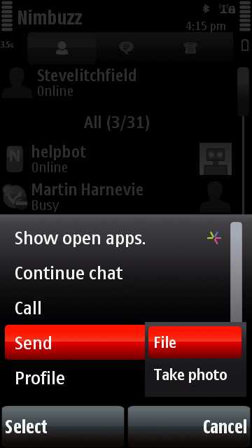 Nimbuzz for the Nokia 5800 and S60 5th Edition