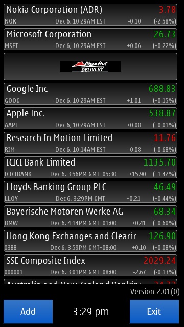 Screenshot, QuickStocks