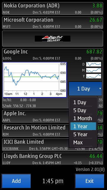 Screenshot, QuickStocks
