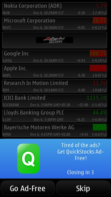 Screenshot, QuickStocks