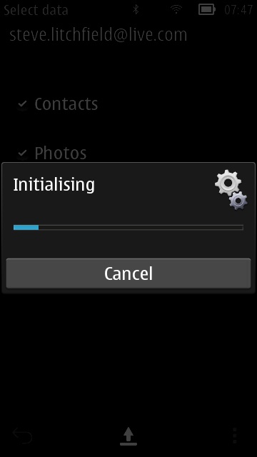 Screenshot, SkyDrive upload facility
