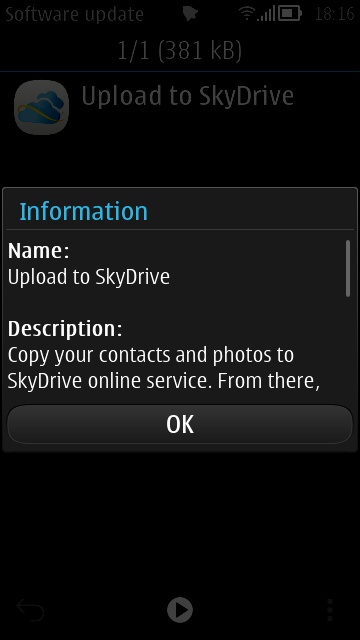 Screenshot, SkyDrive update