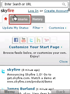 Skyfire 1.0 screenshot