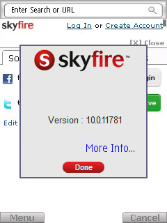 Skyfire 1.0 screenshot