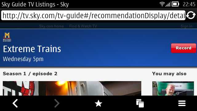 Sky Tv Program Selection