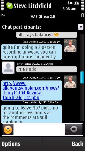 Screenshot, Skype for S60 5th Edition