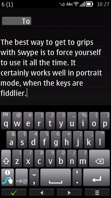 Screenshot, Swype for Symbian install