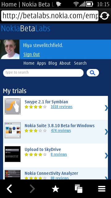 Screenshot, Swype for Symbian install