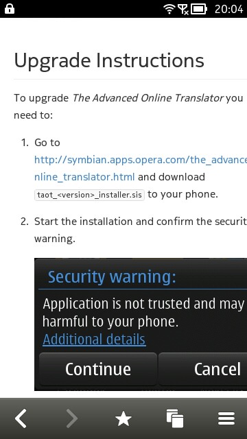 Screenshot, The Advanced Online Translator