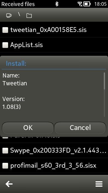 Screenshot, Tweetian install