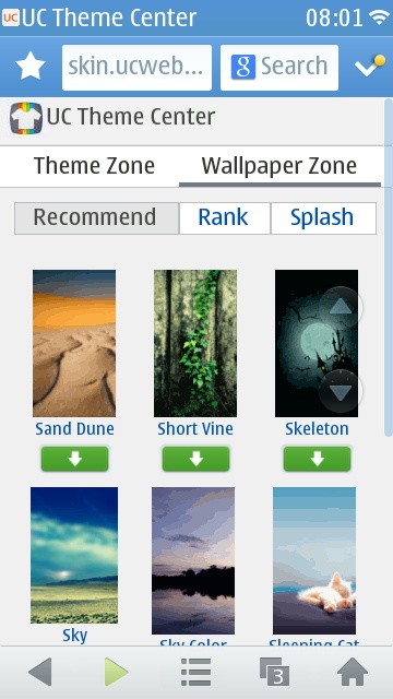 Screenshot, UC Browser 8.8 walkthrough