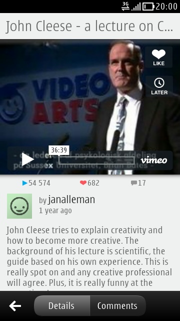 Vimeo screenshot