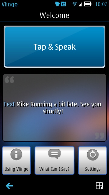 Screenshot, Vlingo