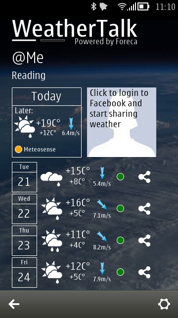 Screenshot, WeatherTalk