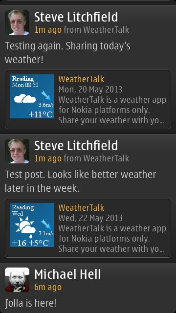 Screenshot, WeatherTalk