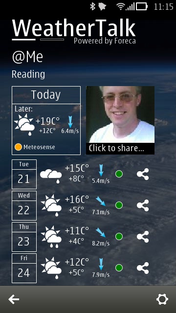 Screenshot, WeatherTalk