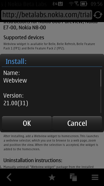 Screenshot, Webview widget