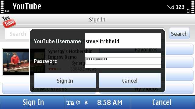 Screenshot, YouTube Mobile