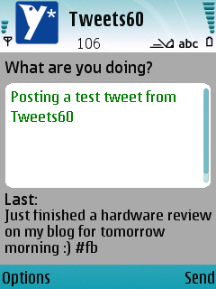 Posting to TWitter with Tweets60