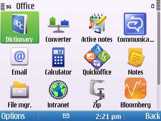 Screenshot from Nokia E5