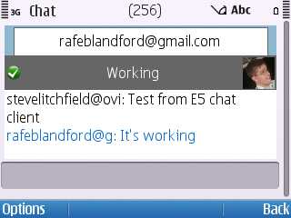 Screenshot from Nokia E5