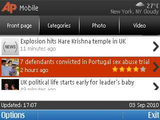 Screenshot from Nokia E5