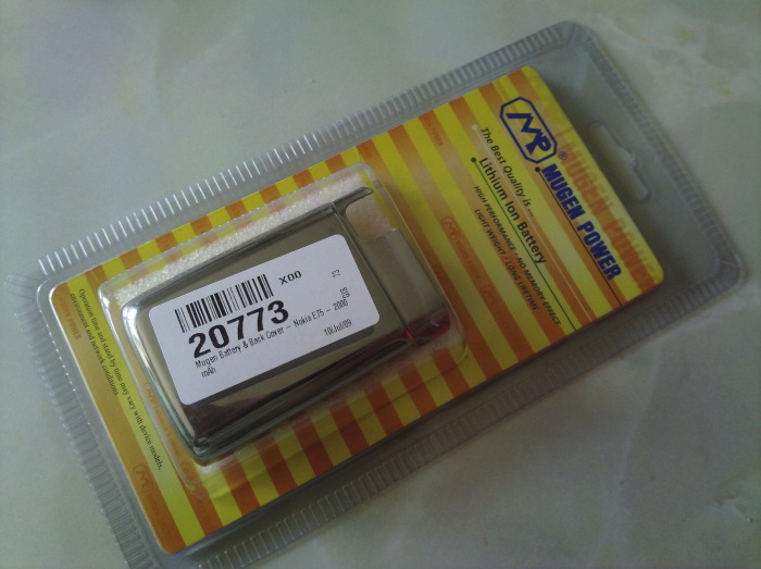 The Mugen 2000mAh battery on the E75