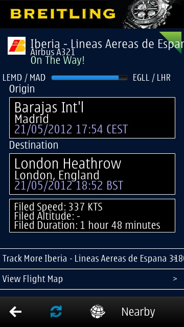 Screenshot, FlightAware