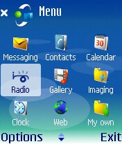 Typical S60/N70 applications screen