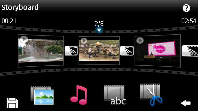 Editing a 'movie' on the N8